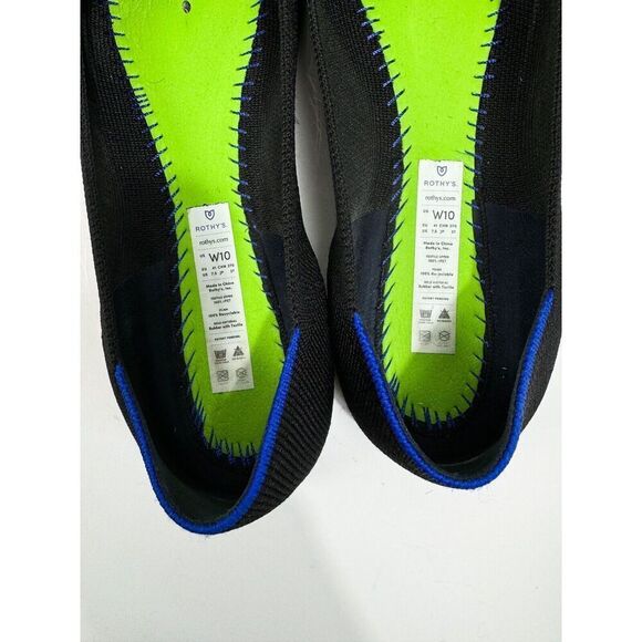 ROTHY'S The Point Black Knit Fabric Ballet Flats Pointy Toe Women's Size 10 - Picture 4 of 4